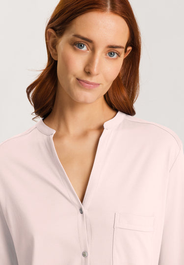 Pure Essence Button Front Soft Cotton Pajama Set | Rosewater 77949-2111